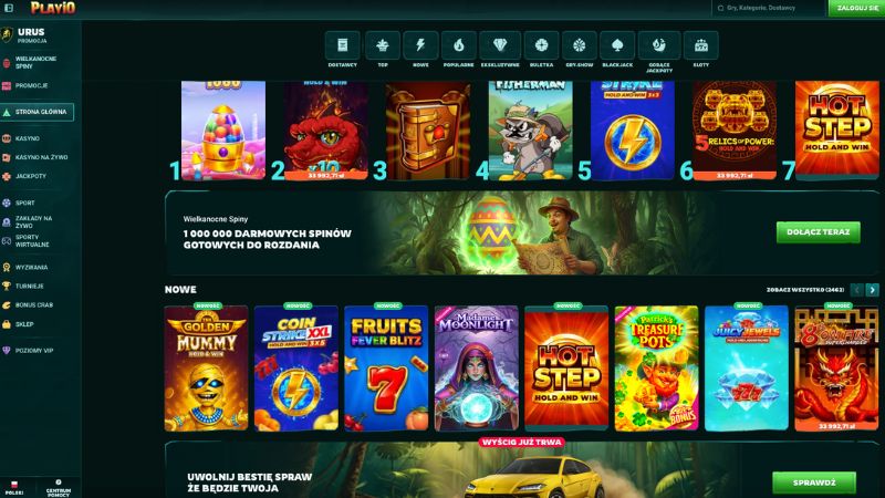 Playio Casino zrzut ekranu